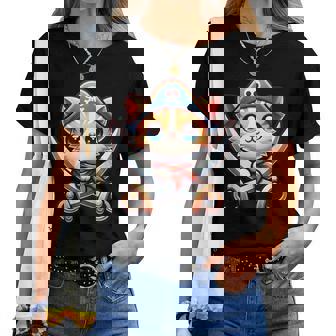 猫 海賊 キャプテントーク 海賊の日 幼児 女の子 男の子 レディースTシャツ - Kawaiitshirt