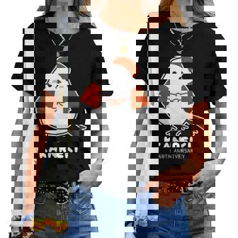 還暦祝い シマエナガ 鳥 北海道 男性 父 女性 母 ちゃんちゃんこ 還暦お祝い 60歳 かわいい 長袖tシャツ レディースTシャツ - Kawaiitshirt