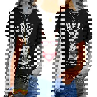 還暦祝い 兎 うさぎ好き 干支 父 男性 女性 還暦 お祝い 60歳 おもしろ おもろい レディースTシャツ - Kawaiitshirt