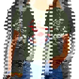 African Santa Wife Dancing African American Christmas Women T-shirt | Mazezy