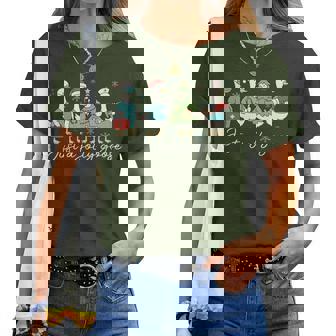 Christmas Just A Jolly Goose Nurse Cute Medical Staff Xmas Women T-shirt | Mazezy