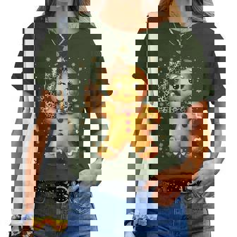 Cute Gingerbread Leopard Coquette Christmas Xmas Girl Women Women T-shirt | Mazezy