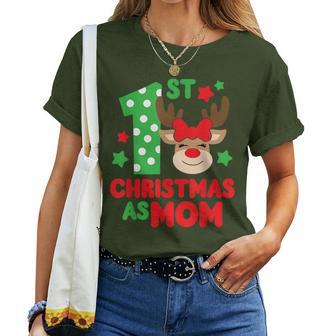 First Christmas As Mom Matching Family 1St Christmas Family Women T-shirt | Mazezy