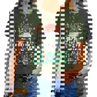 Mema Claus Christmas Lights Pajama Family Matching Grandma Women T-shirt - Thegiftio