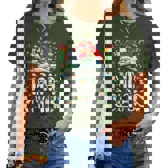 Nana Claus Christmas Lights Pajama Xmas Family Matching Women T-shirt | Mazezy