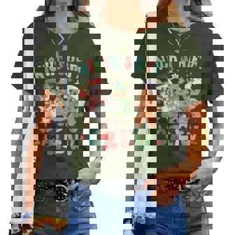 Retro Night Shift Nurse Crew Christmas Night Shift Nursing Women T-shirt | Mazezy