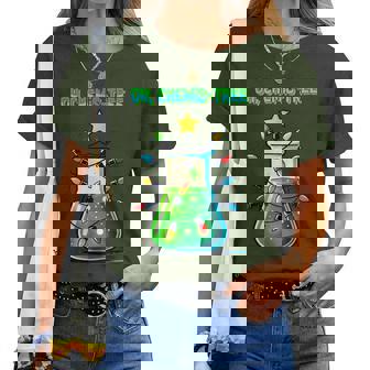 Science Teacher Christmas Science Teacher Oh Chemis-Tree Christmas Xmas Tree -Adult Black Small Women T-shirt | Mazezy