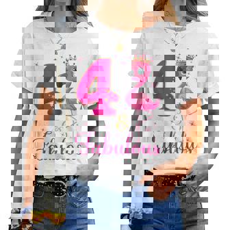 4 & Fabulous Flamingo Lovers 4Th Birthday Bday Party Women T-shirt - Thegiftio