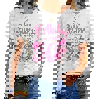 50Th Birthday Flamingo Fan 50 Year Old 50Th Bday Women T-shirt - Thegiftio