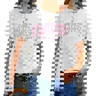 Atlantic City New Jersey Retro Preppy Throwback Girls Women T-shirt | Mazezy