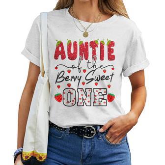 Auntie Of The Berry Sweet One Strawberry Aunt Women T-shirt - Thegiftio UK
