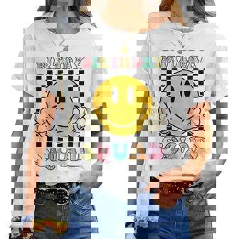 Birthday Squad Groovy Matching Family Birthday Squad Women T-shirt | Mazezy