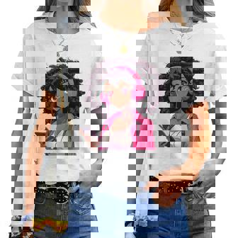 Black Girl Anime Music Headphones Women T-shirt - Thegiftio