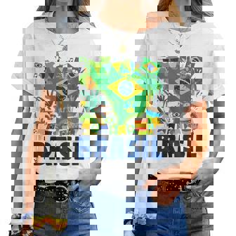 Brasil Flag Outfit Idea For Brazil & Brazilian Flag Women T-shirt | Mazezy