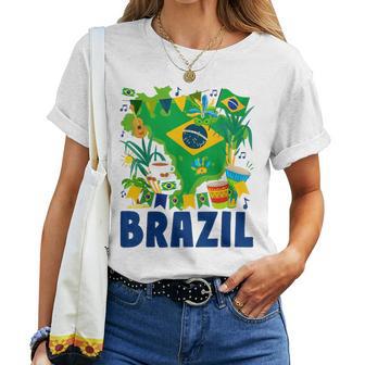 Brazil Flag Outfit Idea For Brasil & Brazilian Flag Women T-shirt - Thegiftio UK