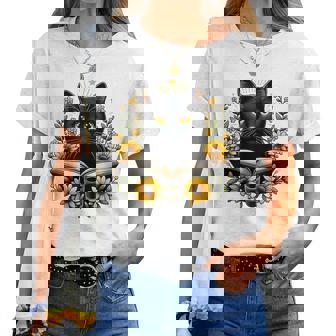 Cat For Book Lover Cute Cat And Book Women T-shirt - Thegiftio