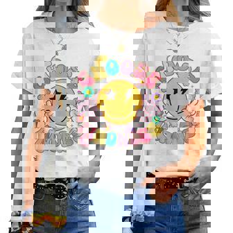 Cute Choose Kindness Groovy Smile Face Inspirational Be Kind Women T-shirt | Mazezy