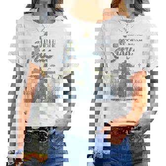 Cute Christian Cowgirl Live Like Jesus Western Faith Boho Women T-shirt | Mazezy