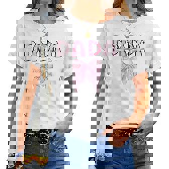 Dada Birthday Girl Matching Coquette Pink Bow Women T-shirt | Seseable FR