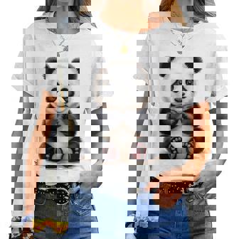 Dolce Panda Illustrazione Orso Kawaiitile Amante Animale Maglietta da donna - Novitaregali