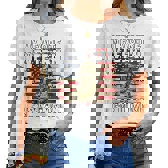 My Favorite Veteran Is My Mom Patriotic Veterans Day Women T-shirt | Mazezy