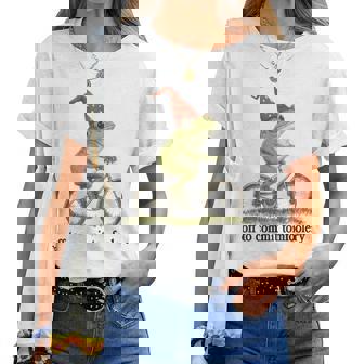 Frog Meme Off To Commit Tomfoolery Sarcastic Women T-shirt | Mazezy