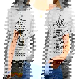 Groovy Vintage More Espresso Less Depresso Coffee Women T-shirt - Thegiftio