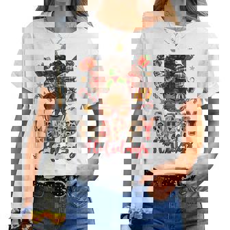 Happy Holidays Christmas African American Melanin Women Women T-shirt | Mazezy