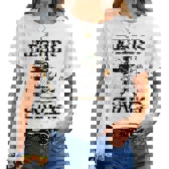 Jesus Saves Baseball Religious Christian Faith Cross Women T-shirt - Thegiftio