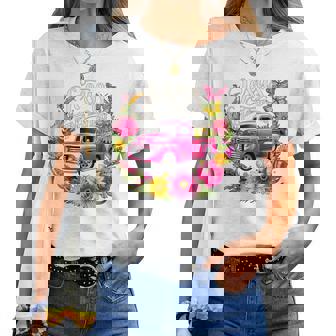 Jesus Take The Wheel Floral Farm Truck Women T-shirt | Mazezy