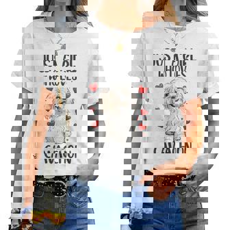 Just A Girl Who Loves Cavachon Cavachon Dog Owner Women T-shirt - Thegiftio