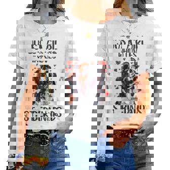 Just A Girl Who Loves St Bernards Saint Bernard Owner Women T-shirt - Thegiftio