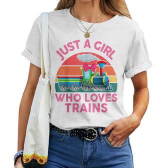 Just Girl Loves Trains- Toddler Train Toddler Women T-shirt - Thegiftio UK