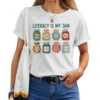 Literacy Is My Jam Literacy Teacher Reading Teacher Women T-shirt - Thegiftio UK