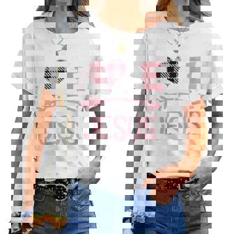 Love Like Jésus Cœur À Carreaux Pour Laaint-Valentin T-shirt femme - Cadeauxyz