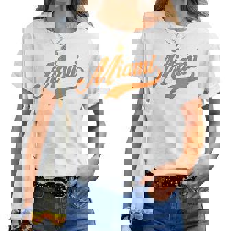 Miami Retro Script 305 City Pride Dade South Florida Women T-shirt | Mazezy