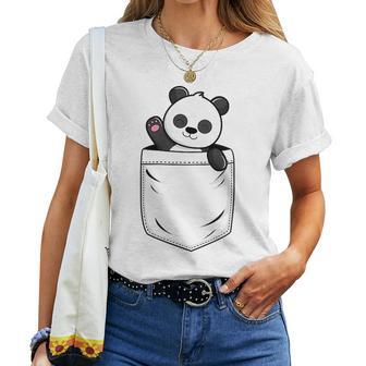 Panda Lovers Cute Panda In Pocket Women T-shirt - Thegiftio UK