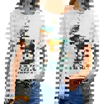 Souvenir De L'élan De L'alaska Avec Lac Et Montagne Pour Homme Et T-shirt femme - Cadeauxyz