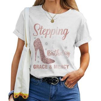 Stepping Into My 58Th Birthday 58 Year Old Bday Women T-shirt - Thegiftio UK