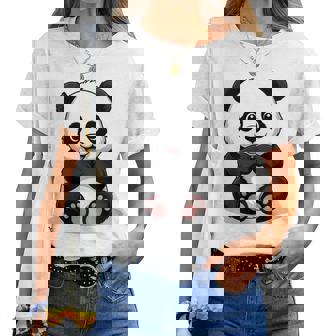 Sweet Panda Ours De Dessin Animé Kawaiityle Amoureux Des Animaux Manche Longue T-shirt femme - Cadeauxyz