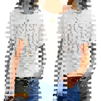 Trust The Lord Religious On Back Christian Faith Bible Verse Women T-shirt | Mazezy