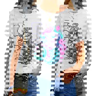 Unicorn Mermaid 5Th Birthday 5 Year Old Party Girls Outfit Women T-shirt - Thegiftio