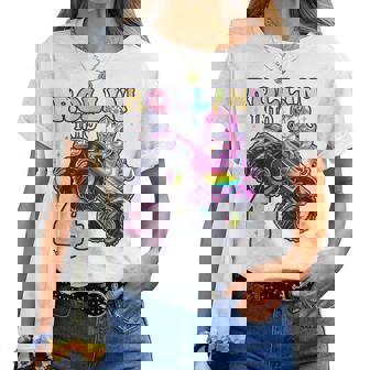 Unicorn Monster Truck 4Th Birthday 4 Year Old Girls Party Women T-shirt - Thegiftio