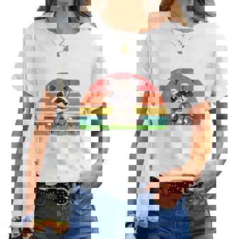 Vintage Cute But Feral Toddler Boy Girl Raccoon Retro Women T-shirt | Mazezy