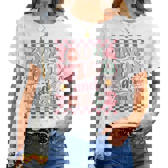 Young Wild And Three Cute Daisy Groovy 3Rd Birthday Party Women T-shirt | Mazezy