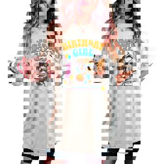 1歳の誕生日 バスケットボール 1歳 女の子 バスケットボール フープ ダンキング レディースオーバーサイズコンフォートTシャツ - Kawaiitshirt