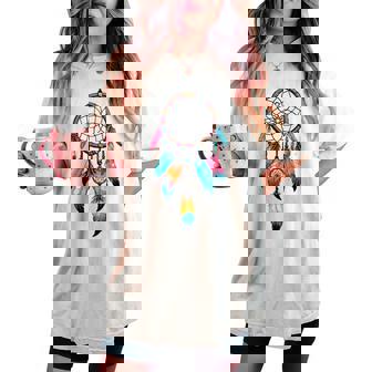 Attrape-Rêves Avec Plumes Indiens D'amérique Dreamcatcher T-shirt oversize confortable pour femme - Cadeauxyz