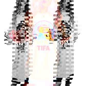 I Am Aunt Tifa Woman's Girl America Flag Women's Oversized Comfort T-shirt | Mazezy