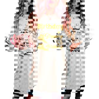 Birthday Squad Shoes Stepping With The Birthday Queen Party Women's Oversized Comfort T-shirt | Mazezy