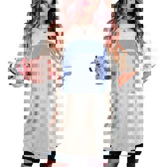 Blue Heeler Dog Puppy Purple Nana Grandma Holiday Women's Oversized Comfort T-shirt | Mazezy